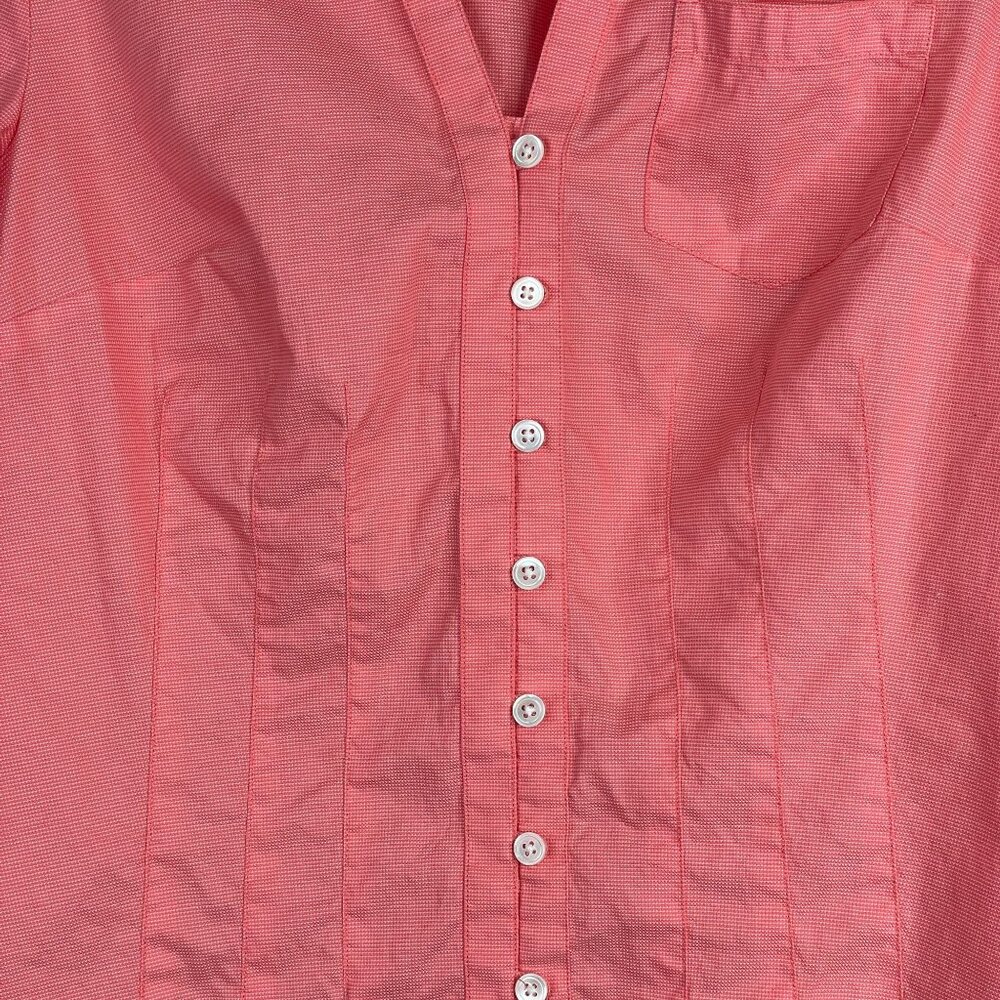 Ann Taylor Button Up Top Womens‎ 6 Nantucket Red Pleated Hem Feminine Classic - Picture 5 of 11